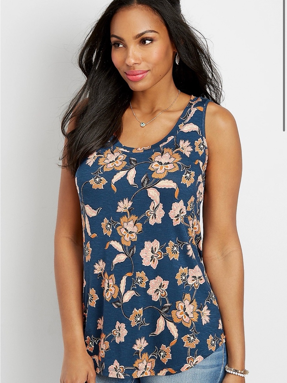 Maurice’s 24/7 floral scoop neck tank